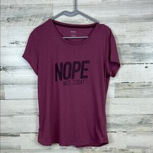 Reebok Nope Not Today Berry Purple Fitted Tee T-Shirt Women’s Size Large